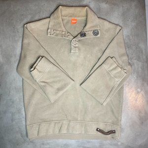 Hugo Boss Orange by Hugo Boss Tan Snap Neck Sweater M